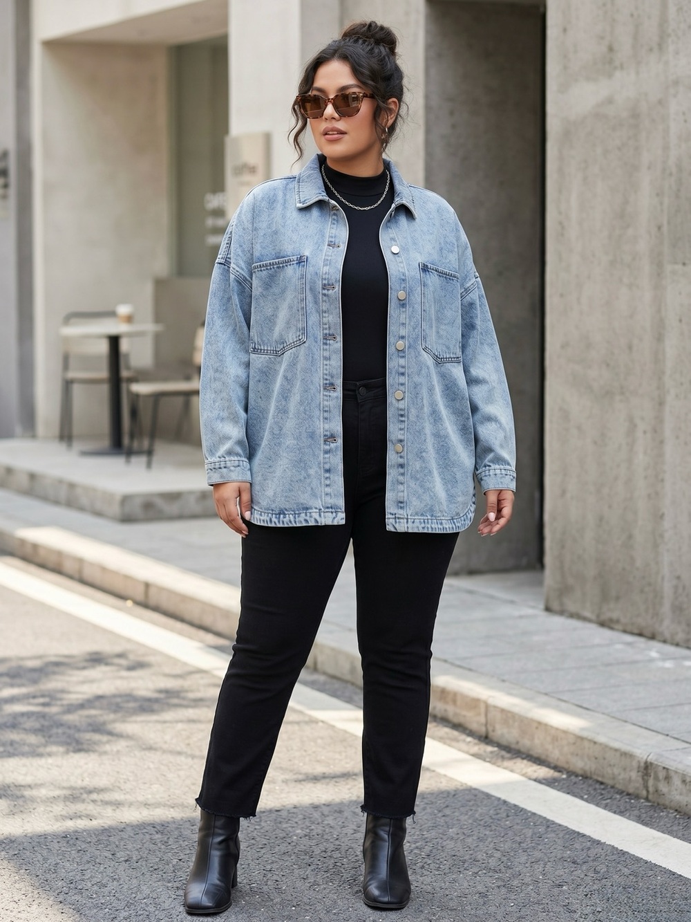 Hudson Los Angeles Oversize Denim Jacket Short Shacket Plus Size XXL New Cotton
